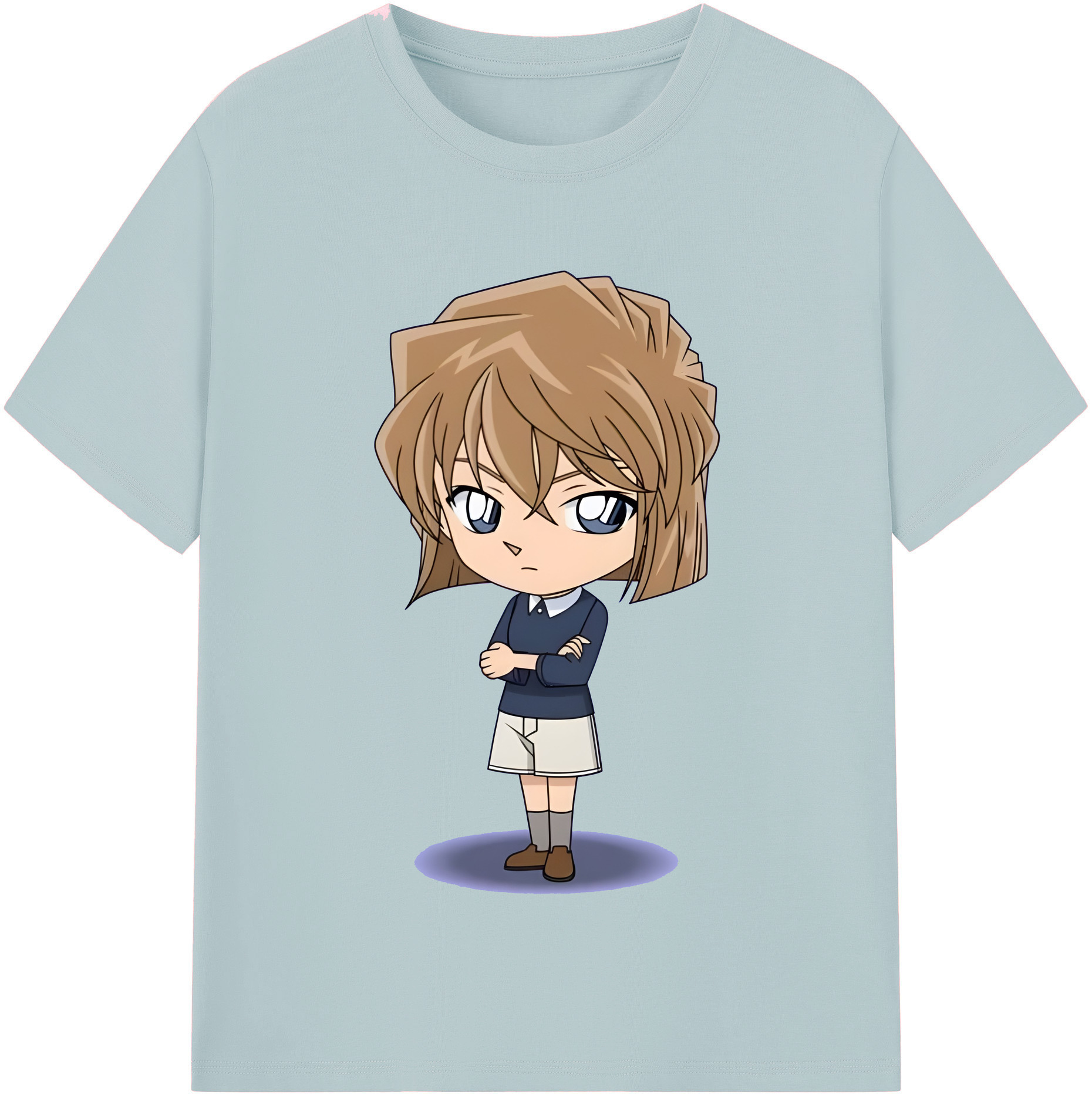 （画像用） 名探偵コナン 灰原 哀 はいばら あい Detective Conan Anita Hailey、Vi Graythorn Haibara Ai 綿100％半袖Tシャツ（フロントプリント）